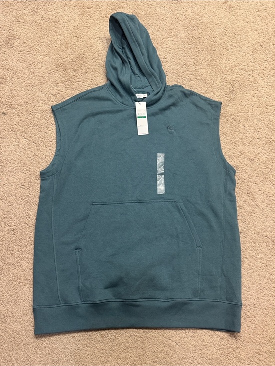 Calvin Klein Other - Calvin Klein Men's Sleeveless Hooded Pullover in Teal Blue